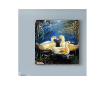 Load image into Gallery viewer, Original Ducks Oil Painting | Encaustic Oil Painting | Modern Farmhouse | Gallery Wall Art | Hot Wax Painting | Nature Landscape Painting
