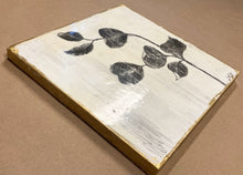 Load image into Gallery viewer, Encaustic Wax Charcoal Drawing On Wood Panel | Botanical Charcoal Drawing | Gallery Wall Art | Spa Wall Decor | Branch Drawing Wall Art
