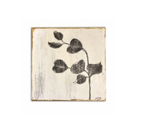 Load image into Gallery viewer, Encaustic Wax Charcoal Drawing On Wood Panel | Botanical Charcoal Drawing | Gallery Wall Art | Spa Wall Decor | Branch Drawing Wall Art
