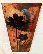 Load image into Gallery viewer, Contemporary Wildflower Painting | Original Oil Painting | Botanical Silhouette Art | Gold Leaf Painting | Spa Decor | Gallery Wall Art
