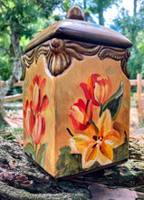 Load image into Gallery viewer, Ceramic Tulip Box With Lid | Painted Flower Box| Decorative Flower Container | Wedding Gift | House Warming Gift | Hand Painted Ceramic
