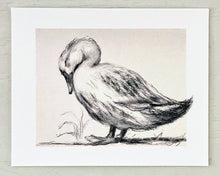 Load image into Gallery viewer, Duck Giclee Wall Art | Charcoal Drawing Print | Gallery Wall Art | Whimsical Art Drawing | Modern Farmhouse | Vintage Style Duck Art
