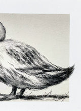 Load image into Gallery viewer, Duck Giclee Wall Art | Charcoal Drawing Print | Gallery Wall Art | Whimsical Art Drawing | Modern Farmhouse | Vintage Style Duck Art
