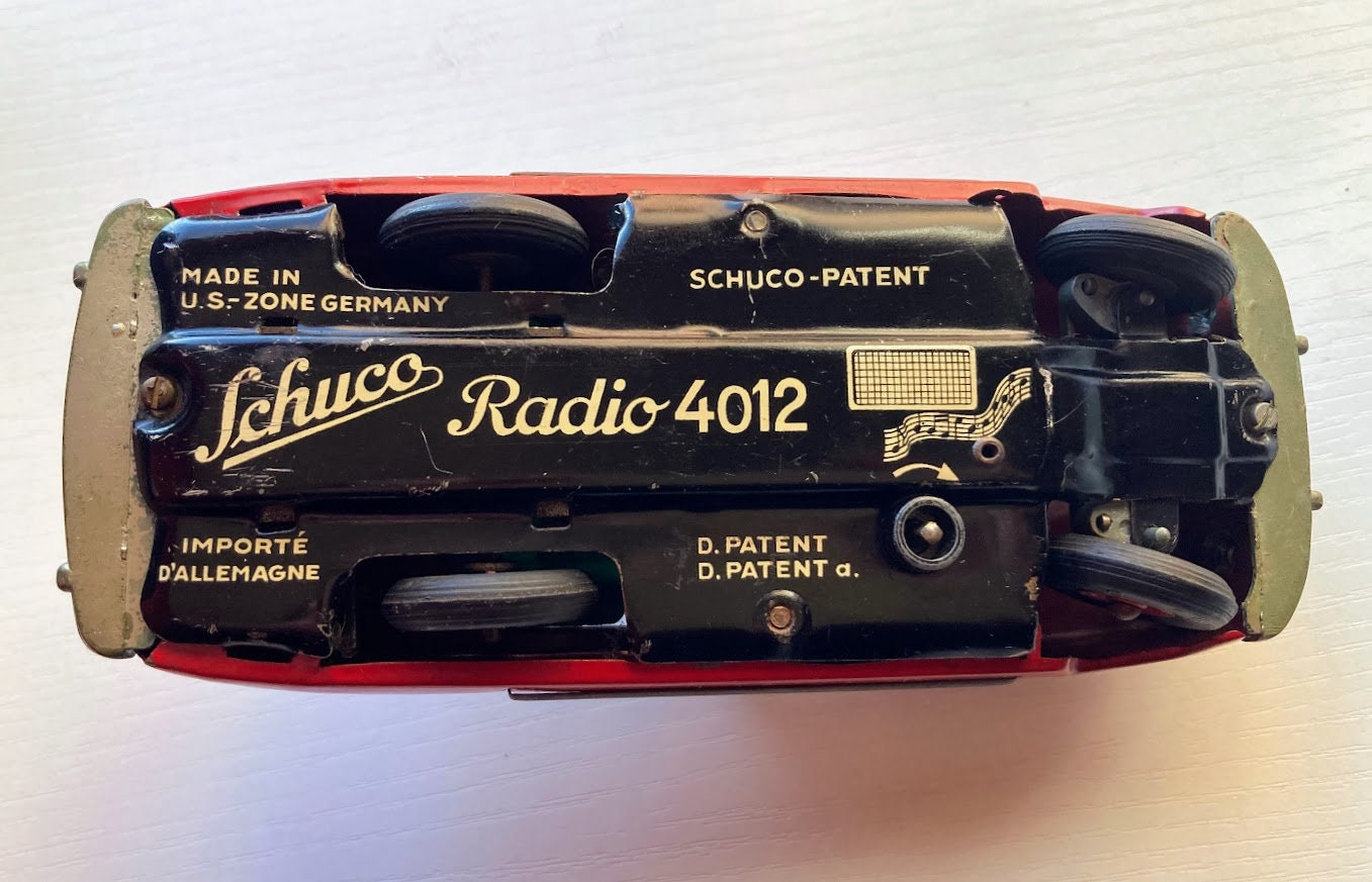 Fathers Day Gift 1950s Red Schuco Radio Car | Car Tin Toy