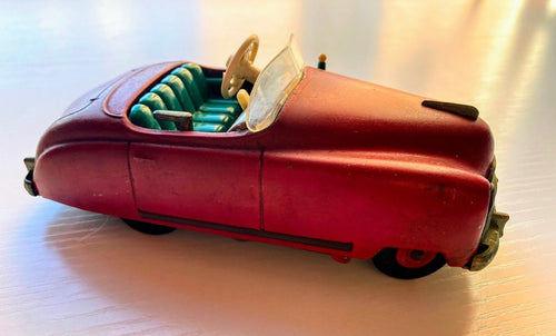 Vintage Gift 1950s Red Schuco Radio Car, Car Tin Toy, Original Schuco Model Car, Collectible Car, Wind Up Car, German Model Car