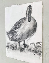 Load image into Gallery viewer, Duck Wall Art | Charcoal Drawing | Gallery Wall Art | Fanciful Art Drawing | Modern Farmhouse | Vintage Style Duck Art | Housewarming gift
