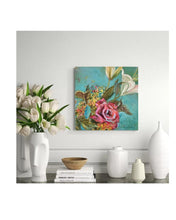 Load image into Gallery viewer, Original Lily Oil Painting, Lily and Rose Wall Art, Bold Blossom Art, Garden Flower Painting, White Lily Flower
