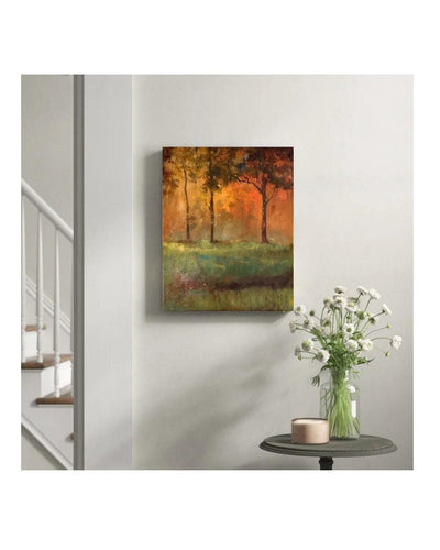 Sun Setting Landscape, Original Painting, Gallery Wall Art, Golden Sunlight Wall Art,  Modern Impressionist Art, Housewarming gift