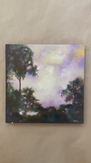 Landscape Oil Painting | Wood Painting Panel | Gallery Wall Art | Marsh Painting | Oak Tree Art | Housewarming Gift | Modern Impressionist