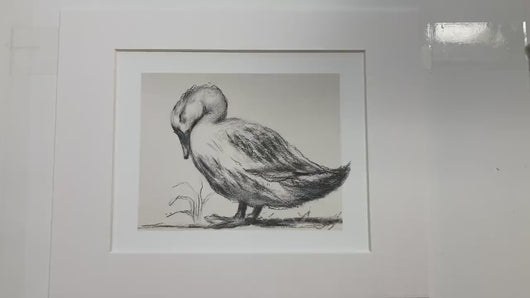 Duck Giclee Wall Art | Charcoal Drawing Print | Gallery Wall Art | Whimsical Art Drawing | Modern Farmhouse | Vintage Style Duck Art