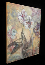 Load image into Gallery viewer, Original Hummingbird Oil Painting | Butterflies and Orchid Wall Art | Gallery Wall Art | Nature Landscape Painting | Wedding Gift
