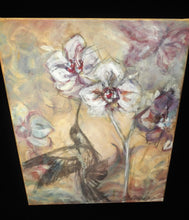 Load image into Gallery viewer, Original Hummingbird Oil Painting | Butterflies and Orchid Wall Art | Gallery Wall Art | Nature Landscape Painting | Wedding Gift
